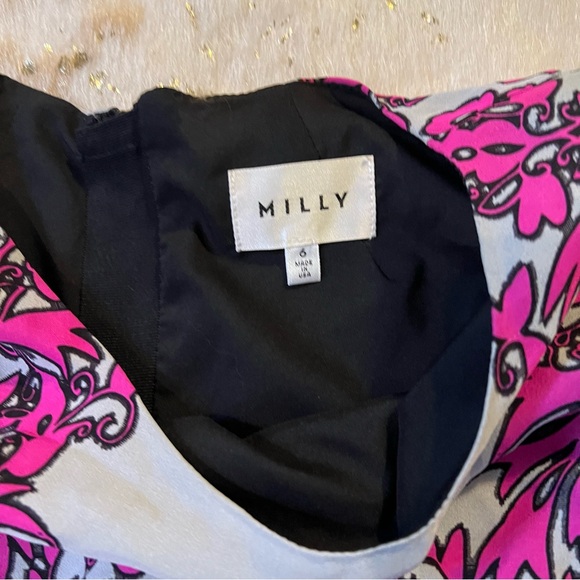 NWT MILLY 6 Dress Bergdorf Goodman Exclusive 100% Silk Short Sleeve - Picture 9 of 11